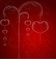 Love lantern with the hearts - Valentine's day design