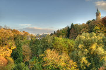 Fototapeta premium Autumn sunset in Luxembourg