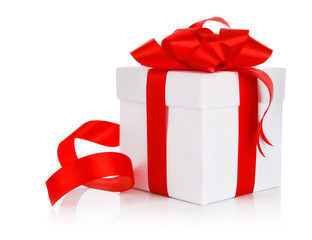 gift with red bow and ribbon