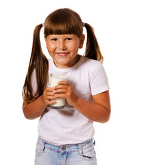 Girl loves milk