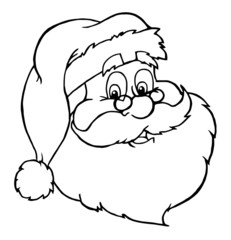 Outlined Classic Santa Claus Head