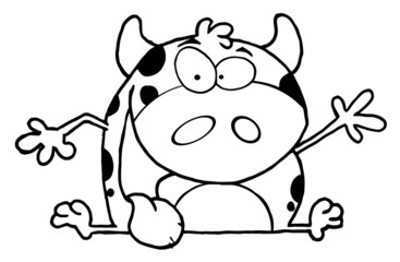 Outline Calf Cartoon Character