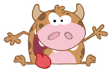 Happy Calf Cartoon Character