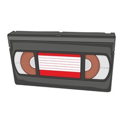 fully editable vector illustration of isolated video cassette