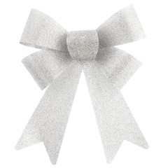 Silver bow with clipping path