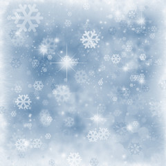 Fototapeta na wymiar Winter background , snowflakes and sparkles , copyspace
