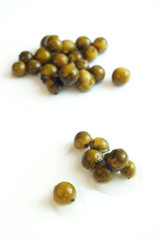 Green peppercorns in brine