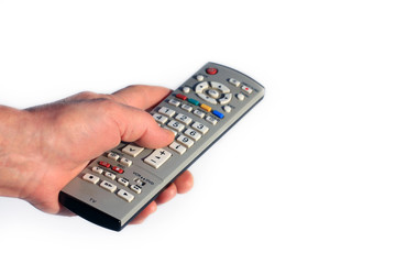 mano con telecomando