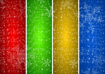 red christmas background with snowflakes