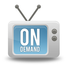 Cartoon-style TV Icon with "On Demand" wording on screen
