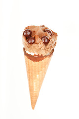 Chocolate ice cream cone