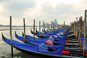 Fototapeta na wymiar Venice gondola's parking