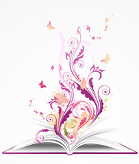 background with open  book