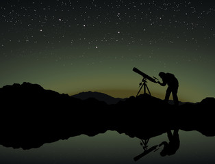 Looking at the stars through a telescope