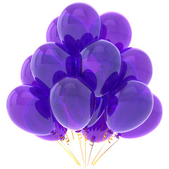 Purple helium balloons. Classic party decoration