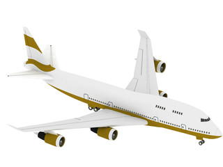3D model of airplane isolated on white background