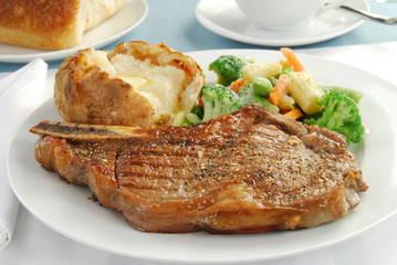 Grilled rib eye steak