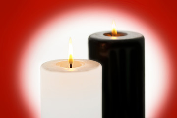 two christmas candles