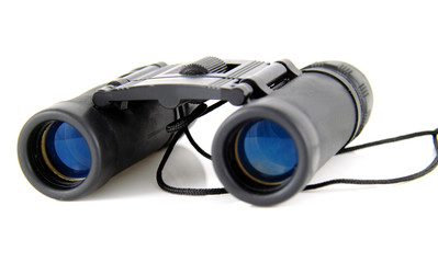Binoculars on Isolated White Background