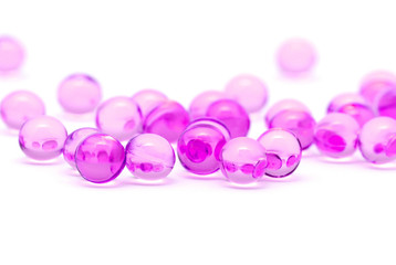 Transparent purple capsules