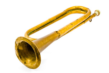 Obraz premium Old Bugle isolated on white
