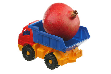 Big pomegranate in the truck