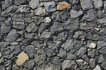 Wall of solidified lava