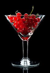 Glass with red currant
