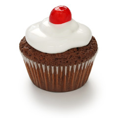 chocolate cupcake with cherry