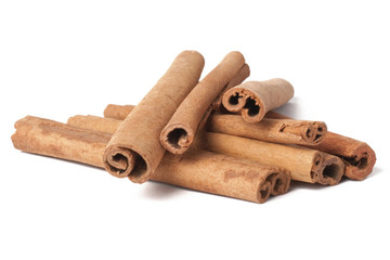 Cinnamon sticks isolated on white background