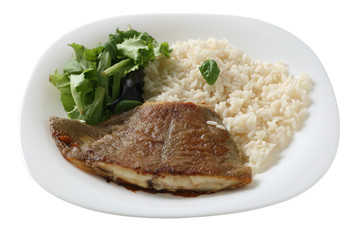 fried flounder with rice