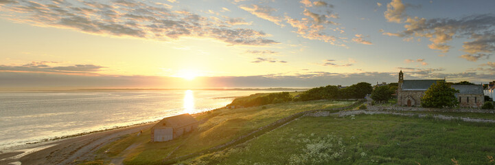 sunset over lindisfarne