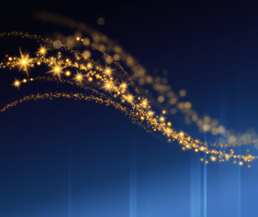 Goldener Feuerwerk auf blauem Hintergrund