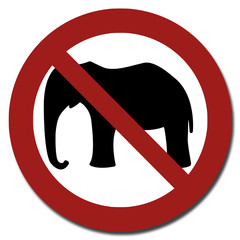 elephant prohibition sign