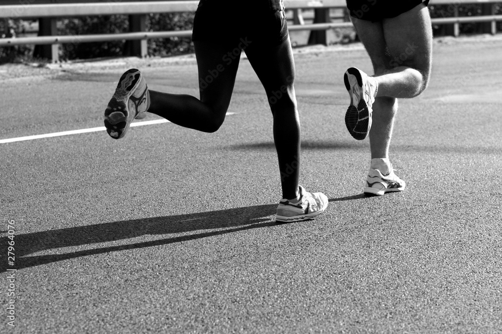 Wall mural marathon runners. sport, competition, energy.