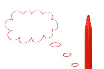 The cloud drawn by a red marker
