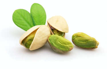 Pistachio with leaves