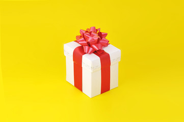 gift box on yellow