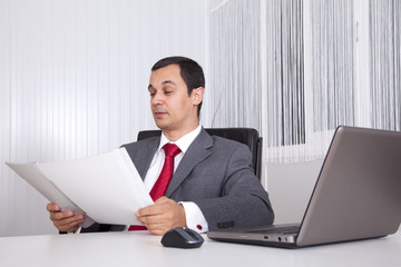 Mature businessman working