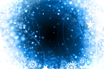 Winter snowflakes blue xmas design