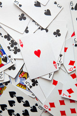 Ace on many playing cards