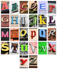 Alphabet - city letters collage
