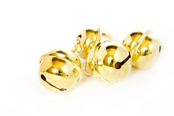 shiny christmas golden bell isolated