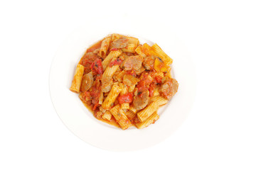 Rigatoni pasta with Italian sausage