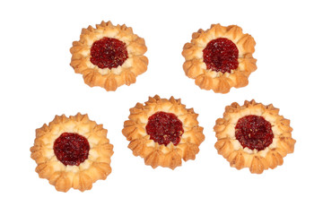 Sunshine biscuit with jelly isolated on white background