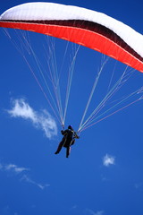 Flying with paragliding on Dolomites
