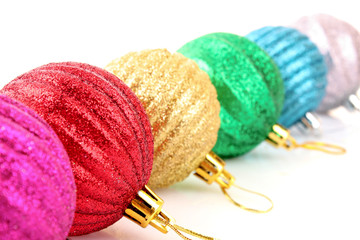 Christmas balls isolated on white