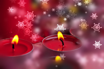 candles on a blurred background