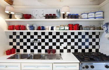 interno di cucina moderna vecchio stile