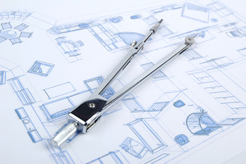 Compass and blueprint